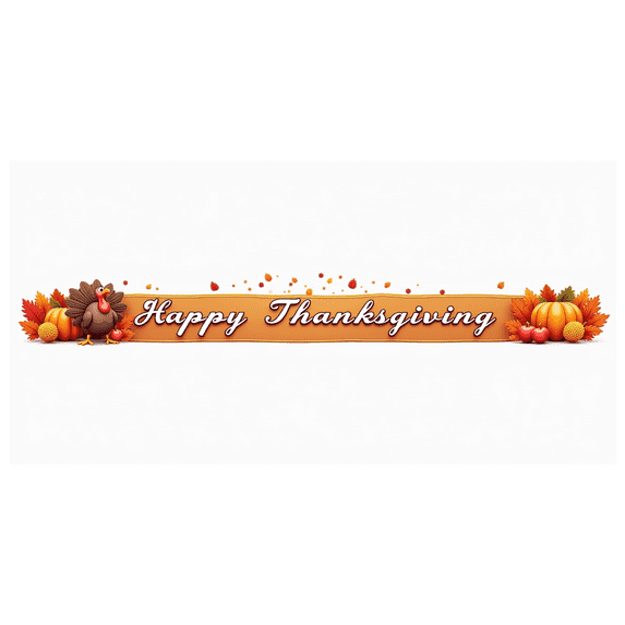 Colorful Design Thanksgiving Banner Autumn Turkey Pumpkin Leaves for Holiday Celebration Indoor Decoration Festival Event