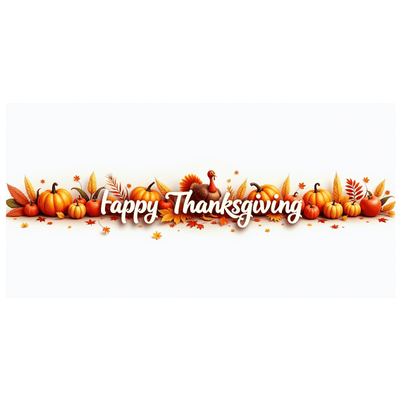 Colorful Design Thanksgiving Banner Autumn Turkey Pumpkin Leaves for Holiday Celebration Indoor Decoration Festival Event