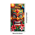 thumbnail image 1 of Colorful Design Tiki Mask Tropical Flowers Banner Hawaiian Party Decoration Aloha Sign for Luau Party Summer Event Indoor Outdoor, 1 of 7
