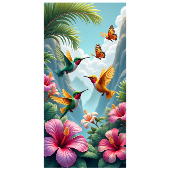 Colorful Design Tropical Bird Nature Banner for Outdoor Decor Jungle Party Backdrop