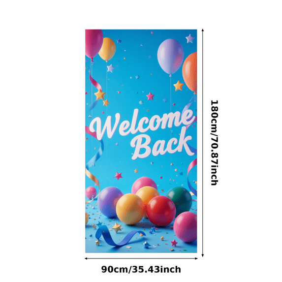 Colorful Design Welcome Back Banner Balloon Decoration Star Confetti Polyester Material for Office Party School Reunion Indoor Event