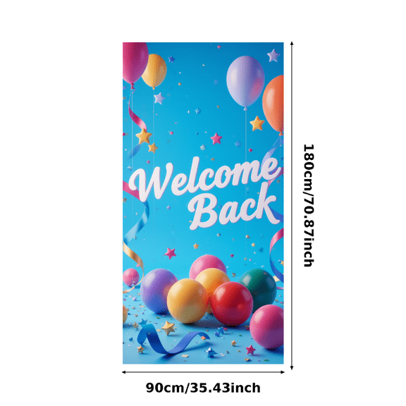 Colorful Design Welcome Back Banner Balloon Decoration Star Confetti Polyester Material for Office Party School Reunion Indoor Event