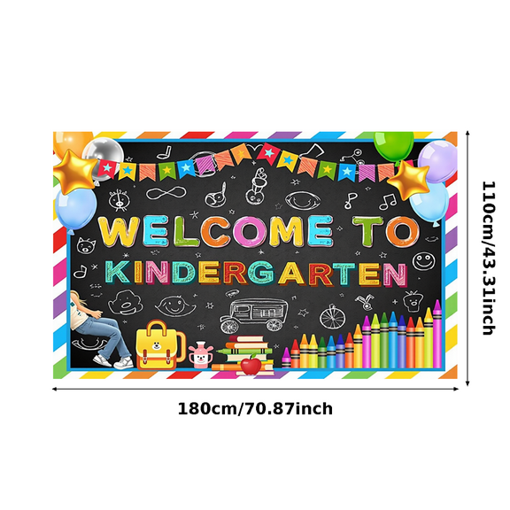 Colorful Design Welcome Banner School Photography Props for Kindergarten Classroom Kindergarten Party Baby Shower Event