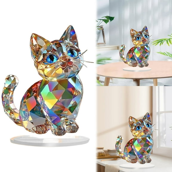 Colorful Desktop Standing Decoration Miniature Decorative Desktop Decoration Acrylic Decorative Sign Colorful 2D Flat Print Tabletop Animal Standing Ornament