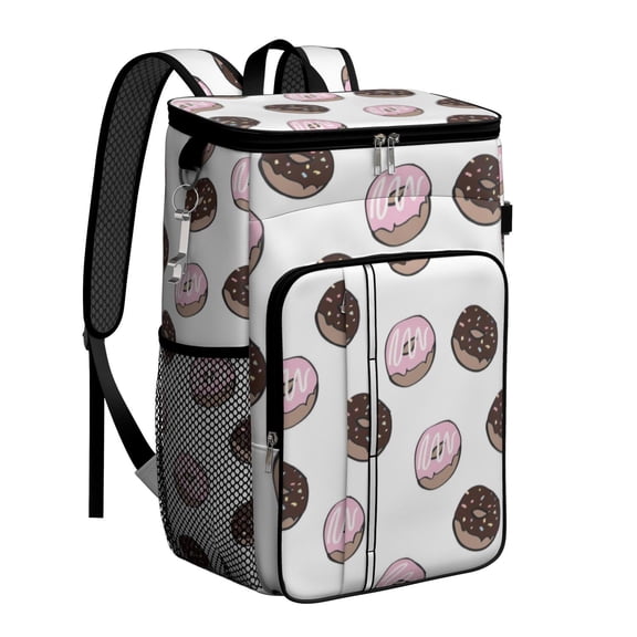 Colorful Dessert Donut Backpack Cooler, Leakproof Insulated Bag for Beach Days, Office Lunch, and Hiking