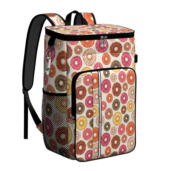 Colorful Dessert Donut Backpack Cooler, Leakproof Insulated Bag for Beach Days, Office Lunch, and Hiking