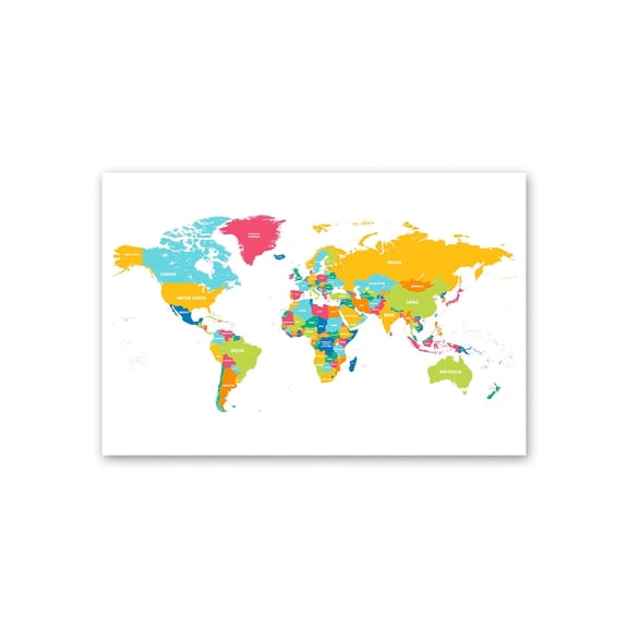 Colorful Detailed World Map Poster -Image by Shutterstock