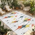 thumbnail image 1 of Colorful Diamond Outdoor Rug for Patio/Deck/Porch, Non-Slip Large Area Rug 4 x 6 Ft, Modern Geometric Middle Century White Indoor Outdoor Rugs Washable Area Rugs, Reversible Camping Rug Carpet Runner, 1 of 8