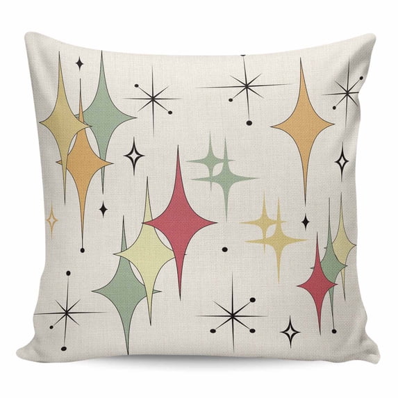 Colorful Diamond Pillow Covers 24x24 Inch Decorative Throw Pillow Cover, Modern Geometric Middle Century Beige Retro Sofa Pillowcases Accent Cushion Case Home Decor Bedroom Living Room