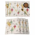 thumbnail image 1 of Colorful Diamond Placemats Set of 6, Modern Geometric Middle Century Beige Retro Placemats for Dining Table, Place Mats for Kitchen Tabletop, Waterproof Wipeable Dining Table Mats Set, 1 of 9