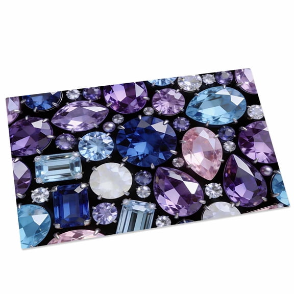 Colorful Diamonds Door Mat 20x31.5 Inch Sparkling Colored Gemstone Blue Pink Purple Entryway Rug with Non-Slip Rubber, Front Door Mat Indoor Floor Mats for Living Room Bathroom Bedroom Home Office