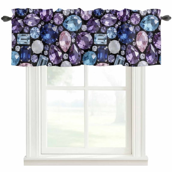 Colorful Diamonds Valances for Windows Sparkling Colored Gemstone Blue ...