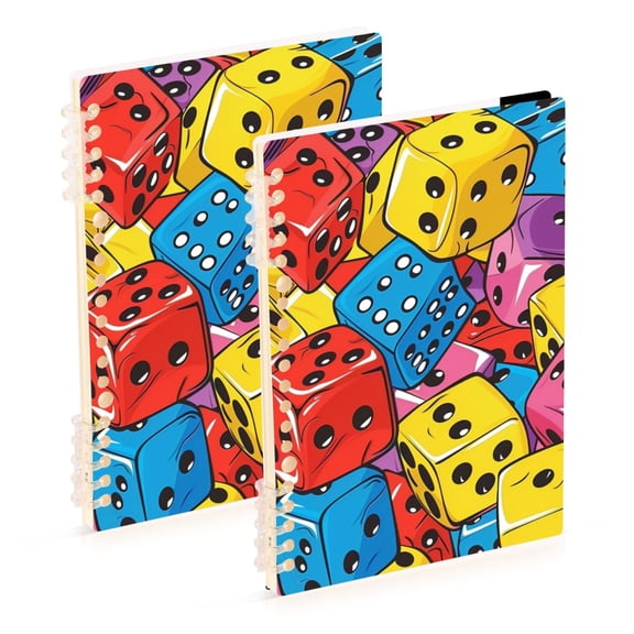 Colorful Dice Cartoon Notebook Detachable Coil Notebook Diary Plan Book A5 Size 60 Pages 1 Pack