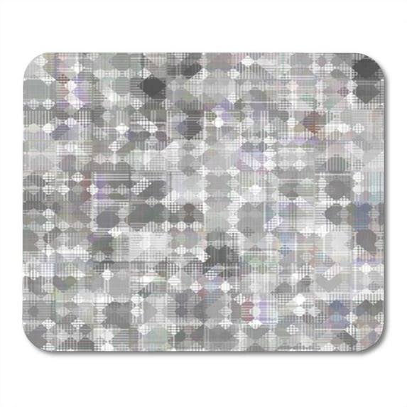Colorful Digital Bright Abstract Mosaic Grey Pattern Gloss Silver Mousepad Mouse Pad Mouse Mat 9x10 inch