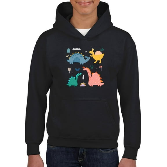Colorful Dinos Hoodie Juniors -Image by Shutterstock, Medium