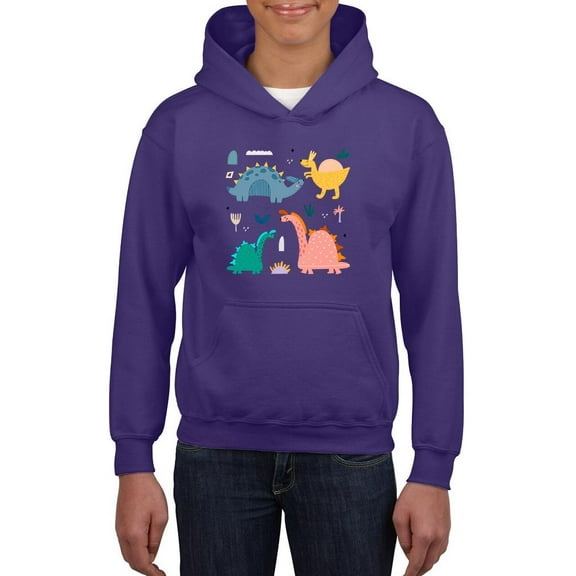 Colorful Dinos Hoodie Juniors -Image by Shutterstock,  x-Large
