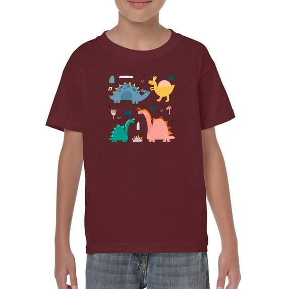 Colorful Dinos T-Shirt Juniors -Image by Shutterstock,  x-Large