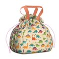 thumbnail image 1 of Colorful Dinosaur Assortment Pattern Drawstring Lunch Bag Women - Drawstring Lunch Bag Insulated for Work Office - Stain-Resistant Large Lunchbags for Women with Multi-Pockets, 1 of 6