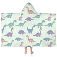 thumbnail image 1 of Colorful Dinosaur Assortment Pattern Hooded Bath Towel，50"x30" for Ages 3 To 12 Kids, Quick Dry Lightweight Soft Microfiber Hood Beach Towel Cover Up for Kids, 1 of 7