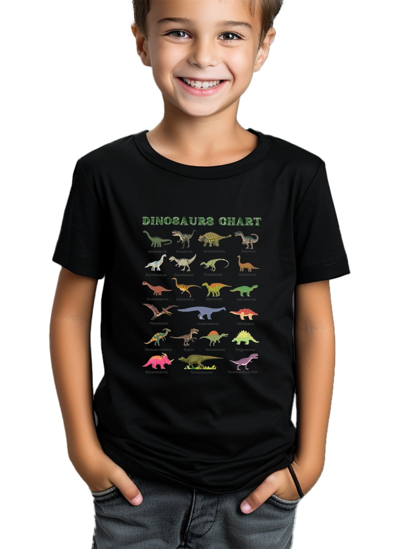Boys Dinosaur Printed Shirt & Short Co-Ord Set Peach main image 0