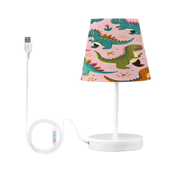 Colorful Dinosaur Flower Plant Desk Lamp LED Table Nightstand Lamps with 3 Color Temperatures for Home Bedroom Living Room Decor 8x12