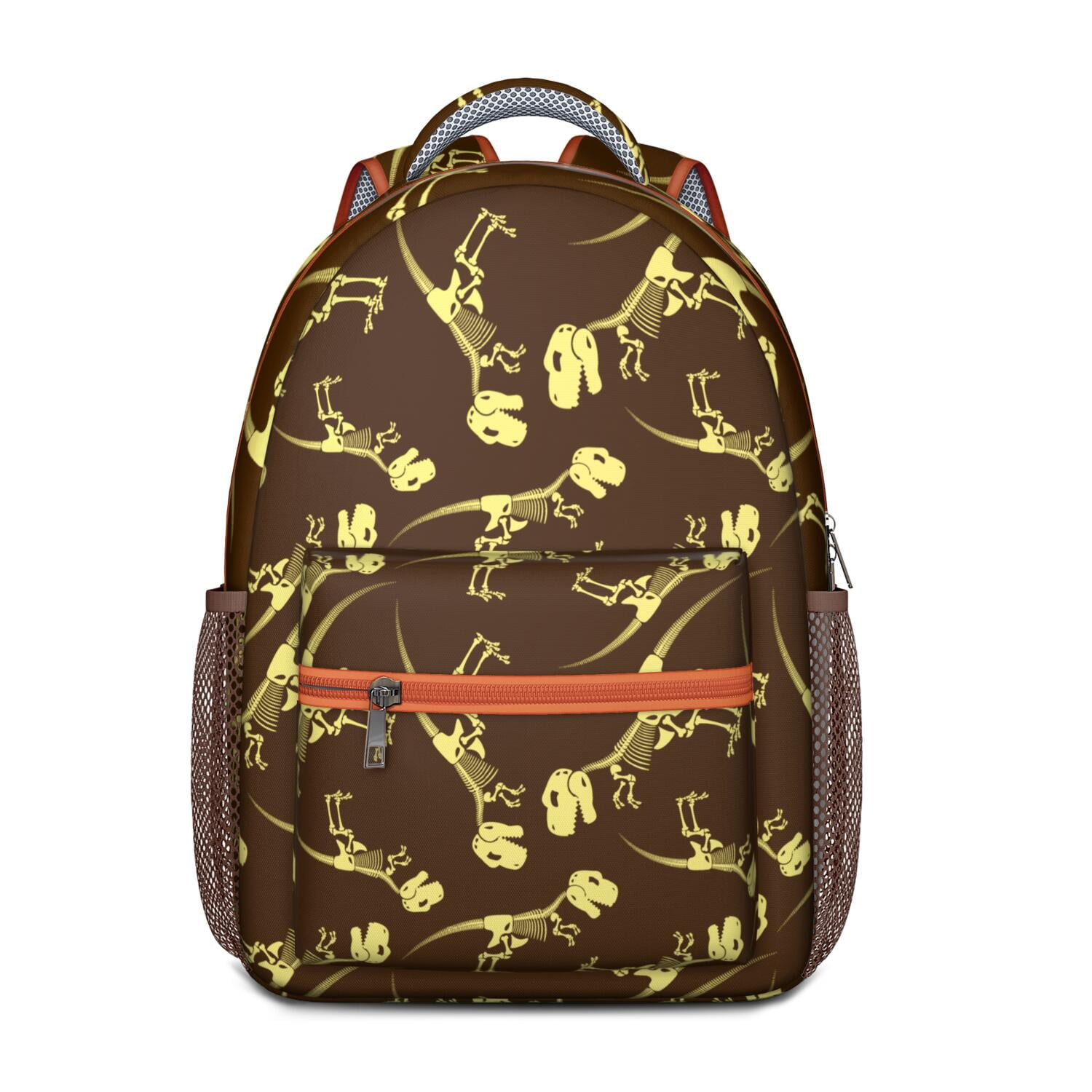 Colorful Dinosaur Lover Backpack - Breathable & Lightweight Student Bag with Hand-Drawn Dino Illustration