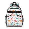 thumbnail image 1 of Colorful Dinosaur Pattern with Stars and Shapes Cute School Backpack Bag for School with Padded Back and Adjustable Shoulder Straps 15.25"x11.5"x5.25", 1 of 5