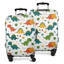 Colorful Dinosaur Pattern with Eggs and Bones Luggage Cover Fashion Suitcase Cover Baggage Covers Fit 25-28 Inch Luggage (Go Travel)