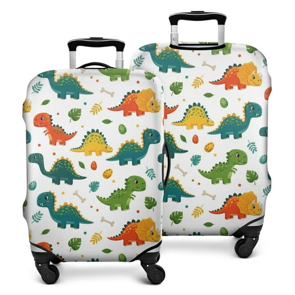 Colorful Dinosaur Pattern with Eggs and Bones Luggage Cover Fashion Suitcase Cover Baggage Covers Fit 25-28 Inch Luggage (Go Travel)