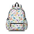 thumbnail image 1 of Colorful Dinosaur and Nature Pattern Cute School Backpack with Padded Back and Adjustable Shoulder Straps 13.4"x11"x4.7", 1 of 5