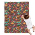 thumbnail image 1 of Colorful Dinosaurs Abstract Shapes Pattern Blanket,Comfortable Soft Lamb Wool Throw Blanket,All Season,Warm Lightweight Blankets for Sofa Bed Couch Living Room Chair,30"x40", 1 of 4