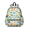 thumbnail image 1 of Colorful Dinosaurs Cacti Pattern Cute School Backpack with Padded Back and Adjustable Shoulder Straps 13.4"x11"x4.7", 1 of 5
