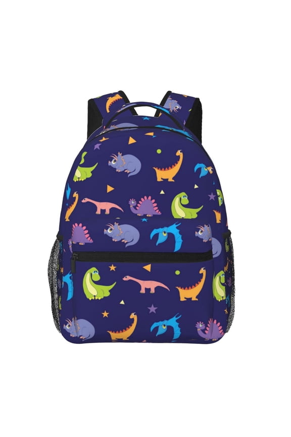 Colorful Dinosaurs Cute Dinosaur Dino Backpack Casual College Bag Zipper Laptop Daypack Hiking Rucksack Travel
