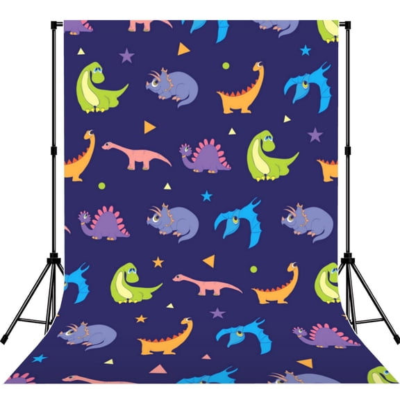 Colorful Dinosaurs Cute Dinosaur Dino Photography Backdrop 5x7Ft Background for Photo Studio Video Recording Birthday Party Wedding Home Decor