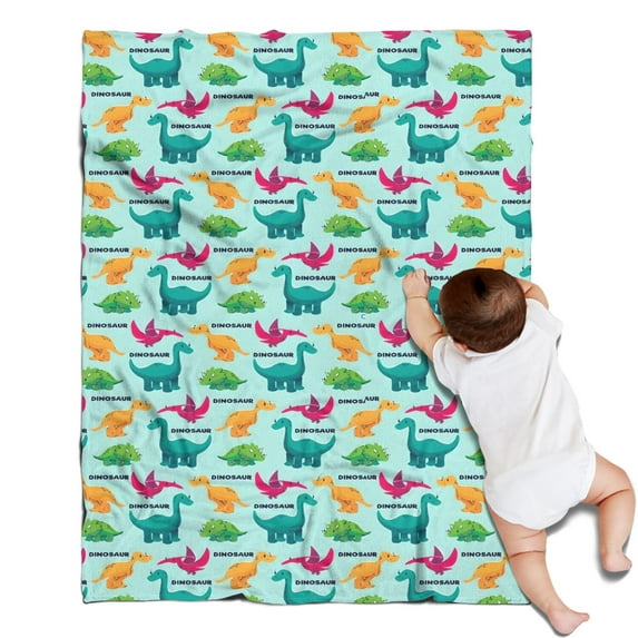 Colorful Dinosaurs DINO Pattern Blanket,Comfortable Soft Lamb Wool Throw Blanket,All Season,Warm Lightweight Blankets for Sofa Bed Couch Living Room Chair,30"x40"