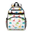 thumbnail image 1 of Colorful Dinosaurs DiverseSilhouettes Pattern Cute School Backpack Bag for School with Padded Back and Adjustable Shoulder Straps 15.25"x11.5"x5.25", 1 of 5