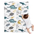 thumbnail image 1 of Colorful Dinosaurs Eggs Leaves Pattern Blanket,Comfortable Soft Lamb Wool Throw Blanket,All Season,Warm Lightweight Blankets for Sofa Bed Couch Living Room Chair,30"x40", 1 of 4