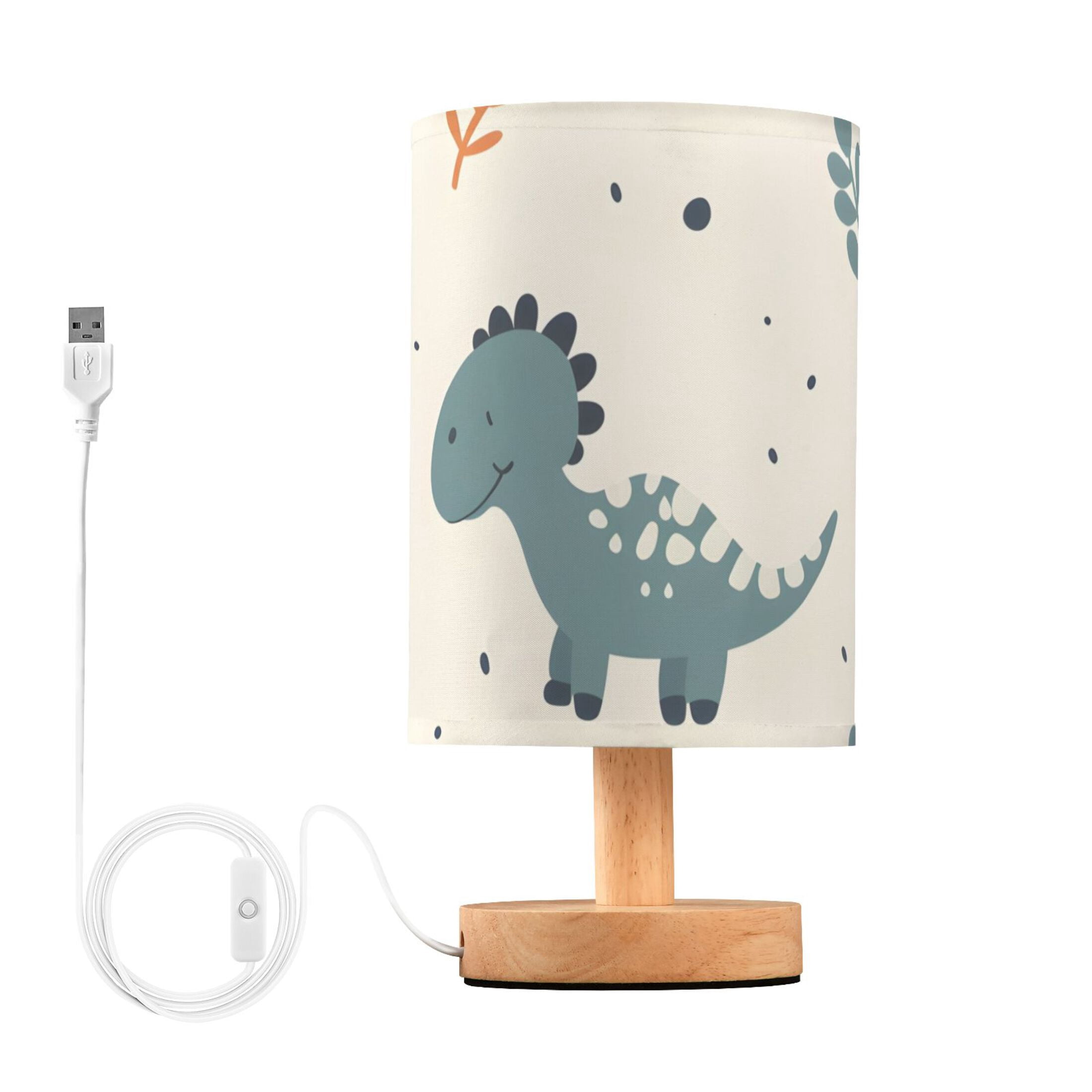 Colorful Dinosaurs Leaves Table Lamp with USB Port LED Warm Light Lamp Night Light Home Decor