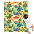 thumbnail image 1 of Colorful Dinosaurs Palm Trees Pattern Blanket,Comfortable Soft Lamb Wool Throw Blanket,All Season,Warm Lightweight Blankets for Sofa Bed Couch Living Room Chair,30"x40", 1 of 4