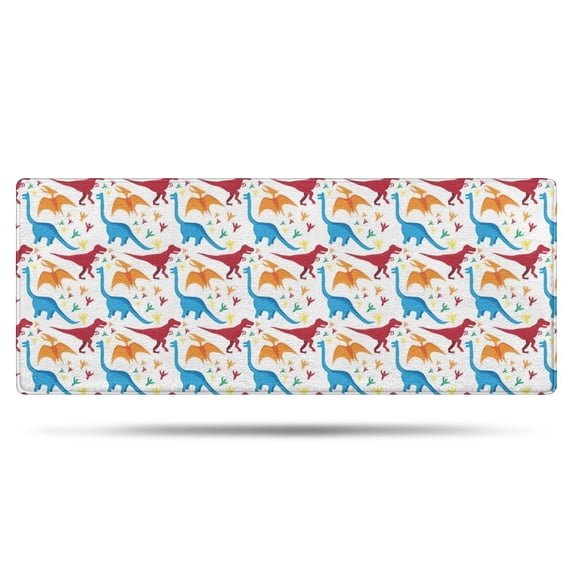 Colorful Dinosaurs Pattern Bathroom Rugs Mat,Non Slip Microfiber Bathroom Rug,Rubber Backing,Soft Bathroom Mats for Bathroom Floor,Tub and Shower,60x24in(150x60cm)