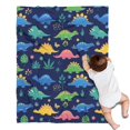 thumbnail image 1 of Colorful Dinosaurs Plant Dark Blue Pattern Blanket,Comfortable Soft Lamb Wool Throw Blanket,All Season,Warm Lightweight Blankets for Sofa Bed Couch Living Room Chair,30"x40", 1 of 4