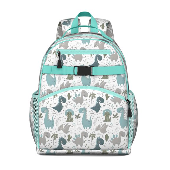 Colorful Dinosaurs Plants Pattern Backpack for School,Cute School Bag,Schoolbag with Adjustable Shoulder Straps & Padded Back,15.25"x11.5"x5.25"
