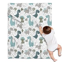 Colorful Dinosaurs Plants Pattern Blanket,Comfortable Soft Lamb Wool Throw Blanket,All Season,Warm Lightweight Blankets for Sofa Bed Couch Living Room Chair,30"x40"