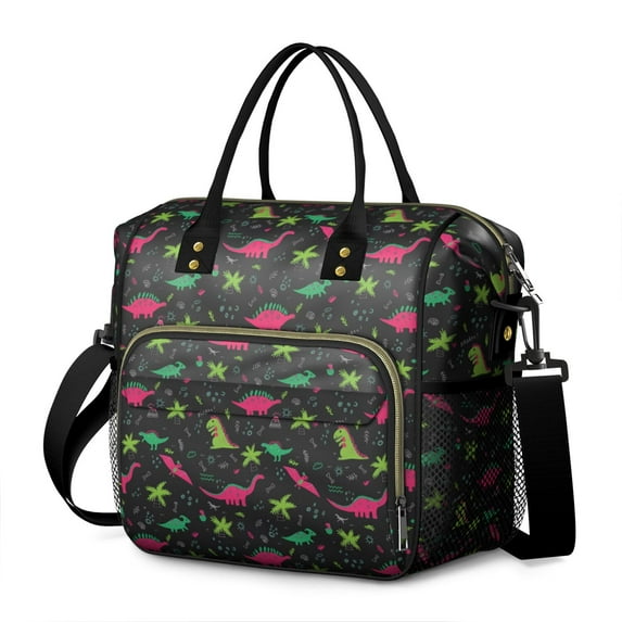 Colorful Dinosaurs Plants Pattern Womens Lunch Box for Work,Insulated Large Lunch Bag for Tween and Teen,Loncheras Para Mujer,Leakproof Adult Lunch Bag for Work,Beach,Travel,Picnic,Camping
