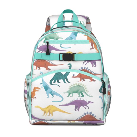 Colorful Dinosaurs Rainbow Pattern Backpack for School,Cute School Bag,Schoolbag with Adjustable Shoulder Straps & Padded Back,15.25"x11.5"x5.25"