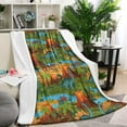 thumbnail image 1 of Colorful Dinosaurs River Volcanoes Pattern Blanket,Comfortable Soft Lamb Wool Throw Blanket,All Season,Warm Lightweight Blankets for Sofa Bed Couch Living Room Chair,60"x80", 1 of 4