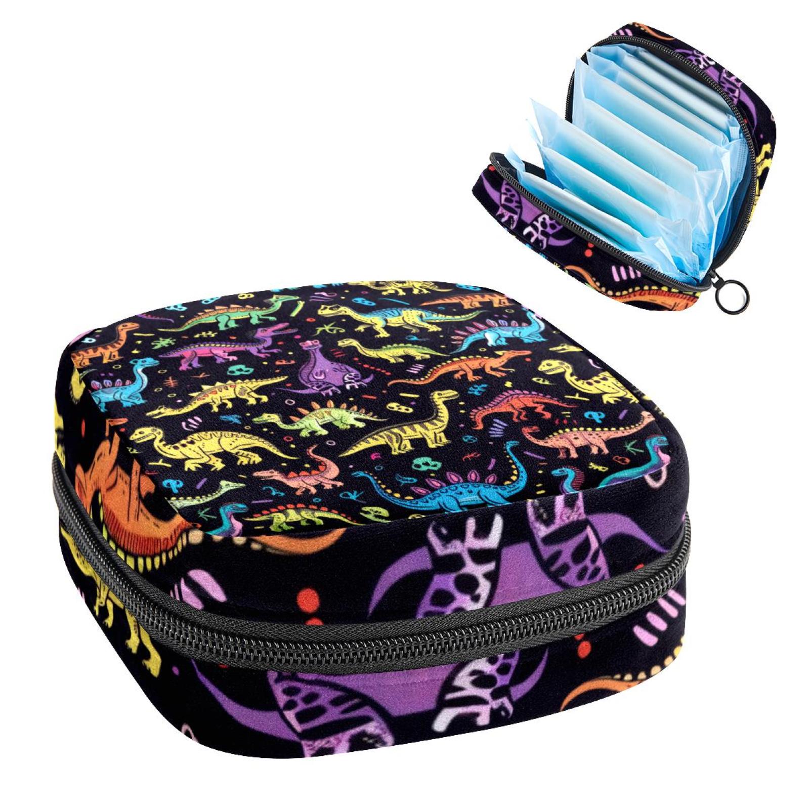 Colorful Dinosaurs Sanitary Napkin Storage Bag Feminine Menstrual Cup