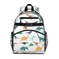 thumbnail image 1 of Colorful Dinosaurs Silhouettes Pattern Backpack for School,Cute School Bag,Schoolbag with Adjustable Shoulder Straps & Padded Back,15.25"x11.5"x5.25", 1 of 5