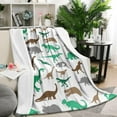 thumbnail image 1 of Colorful Dinosaurs Silhouettes Pattern Blanket,Comfortable Soft Lamb Wool Throw Blanket,All Season,Warm Lightweight Blankets for Sofa Bed Couch Living Room Chair,50"x60", 1 of 4