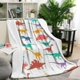 thumbnail image 1 of Colorful Dinosaurs Silhouettes Pattern Blanket,Comfortable Soft Lamb Wool Throw Blanket,All Season,Warm Lightweight Blankets for Sofa Bed Couch Living Room Chair,60"x80", 1 of 4